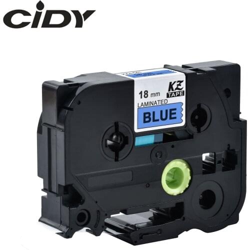 CIDY 100pcs laminated tze tape Compatible TZe541 TZe 541 TZ-541 TZe-541 TZ541 TZ 541 black on blue for Borther Label Printer