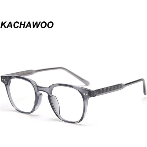 Kachawoo men square eyeglasses optical TR90 anti blue light transparent grey black glasses frame women handmade Korean style