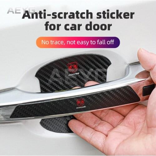 Carbon Fiber Car Door Handle Anti-Scratches Sticker For Dodge Journey Caliber Challenger Charger Ram 1500 Stratus Dart Dakota