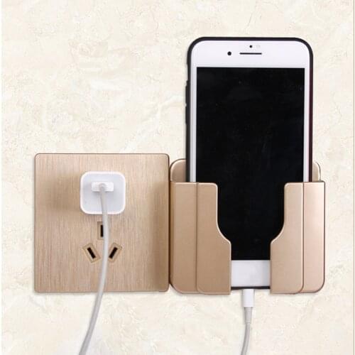 Wall Mounted Organizer Storage Box Remote Control Mounted Mobile Phone Plug Wall Holder Charging Multifunction Holder Stand