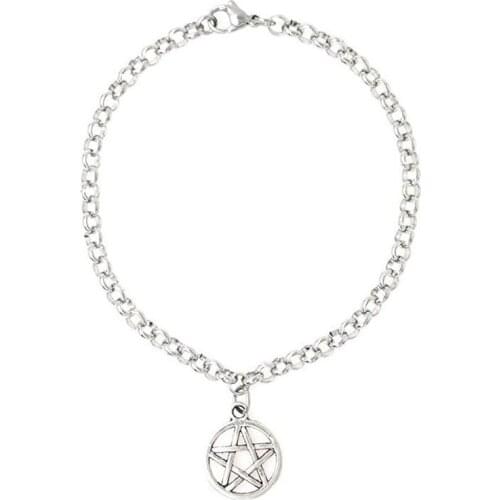 Wholesale 5 Pcs / 2021 Gothic Supernatural Pentagram Bracelet Fashion Retro Pendant for Men Women Adjustable Hand Accessories