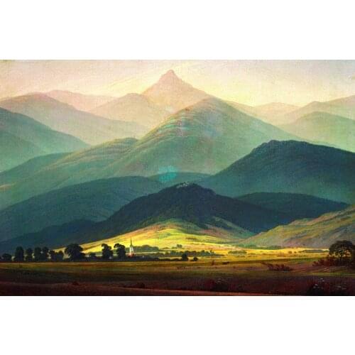 Landscape picture scenery prints giant poster home picture wall art Mountain view of Riesengebirge by Caspar David Friedrich