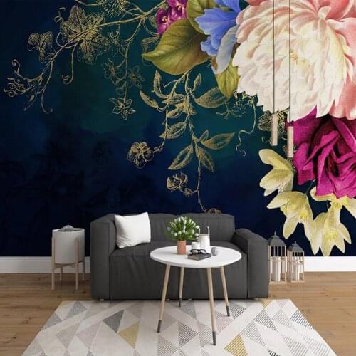 Custom 3D Photo Wallpaper Vintage Rose Flower Mural Wall Decals Living Room Bedroom Background Self-adhesive Sticker Home Decor