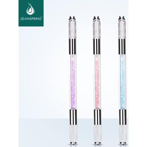 Professional Stainless Steel Permanent Makeup Manual Tattoo Microblading Pen Manual Double Crystal Acrylic Tattoo Pen