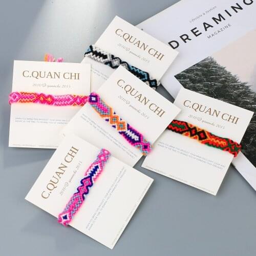 QUANCHI Bohemia Friendship Bracelet Handmade Multi Color Thread String Rope Bracelet For Women Fashion Ethnic Pulsera Jewelry