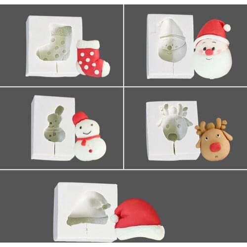 Merry Christmas Hanging Handmade Crystal Drop Glue Mold DIY Tree Elk Hanger Pendant Silicone Mould Bag Ornament Decorative Craft