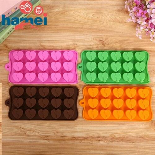 Silicone Mold Love Heart Shape Muffin Case Candy Jelly Ice Cake Silicone Soap Mold Silicone Cake Tool Chocolate Mold D600