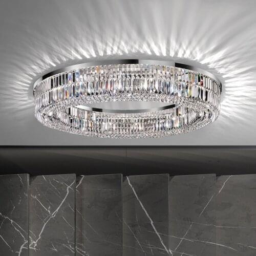 Modern living room chandeliers round/square/rectangle chrome hanging light fixtures crystal ceiling chandelier for bedroom