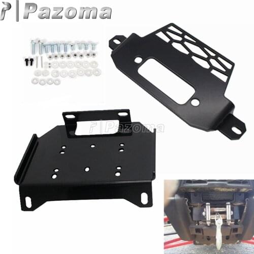 Steel UTV Front Bumper Winch Mount Plate Bracket W/Bolts Kit For Polaris RZR 900 1000 XP Turbo 4-Seater General EPS 101220