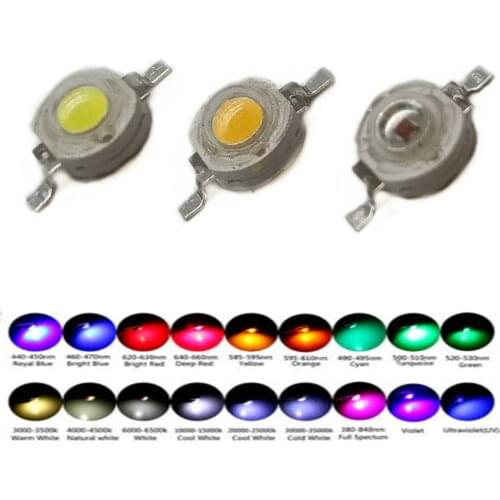 100pcs 3W High Power LED Chip Light Beads Diode Cold Warm Neutral White 10000K 20000K Ice Blue For SpotLight Downlight Lamp Bulb