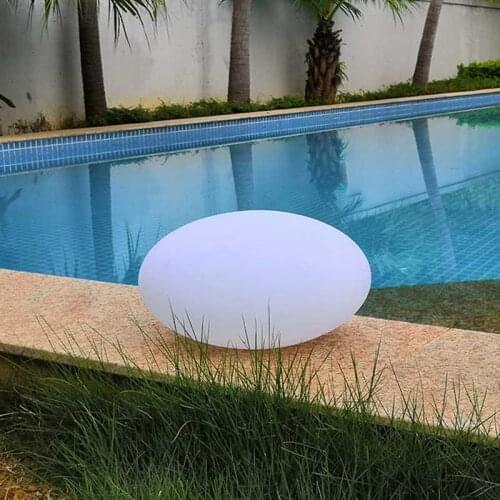 Swimming Pool Led Glow Oval Ball Lighting RGBW 16 Color Changing Oval-orb Garden Lights IP67 Remote Control Floating Decor Lamps