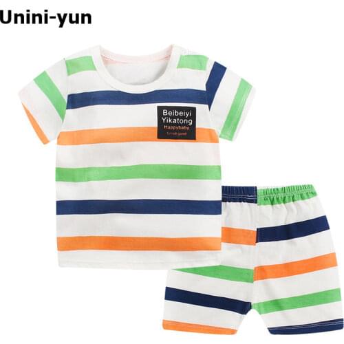Unini-yun 1 2 3 4 Year Boys Clothes 2018 New Cotton Casual Kids Outfits Star Shirts Stripe Pants 2pcs Baby Children Clothing Set