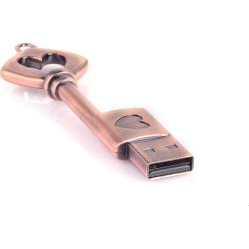 USB Flash Drive 128GB Pendrive 4GB 8GB 16GB 32GB 64GB Heart Key Memory Stick 256GB Usb Stick Pen Drive Waterproof Metal U Disk