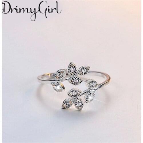 Boho Gothic New Crystal Leaf Rings For Women Men Jewelry Birthday Gift Romantic Wedding Engagement Drop Shipping