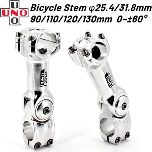 UNO Adjustable Angle Bicycle 25.4/31.8mm Handlebar Stem Riser Aluminum Alloy Front Fork Stem Adapter Mountain Bike Stem Parts