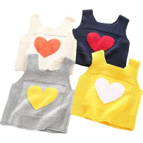 Boy waistcoat vest in 2017 spring and autumn childrens knitting sweater baby cotton love knit vest