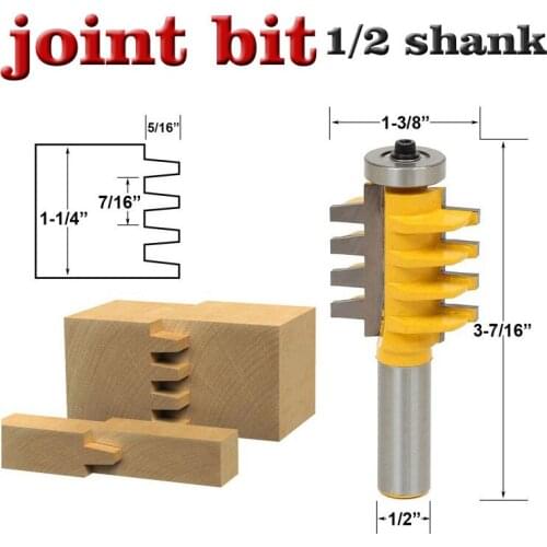 1PC 1/2 inch Shank Rail and Stile Finger Joint Glue Router Bit Cone Tenon Woodwork Cutter Power Tools