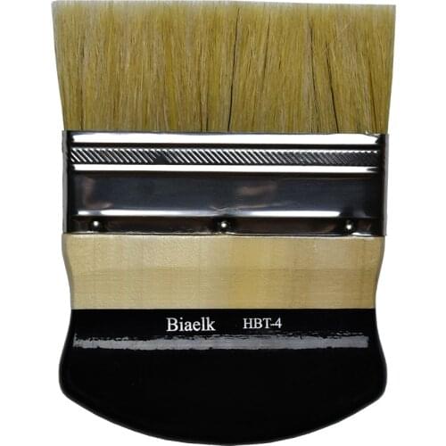 1PC HBT-4 High Quality Hog Bristle Hair Wooden Handle Watercolor Acrylic Oil Flat Brush
