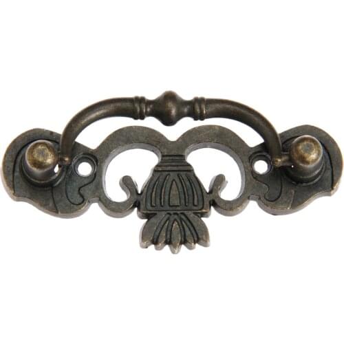 1pc Old Fashion Handle Antique Bronze Pull 80x30mm w/screw Chinese knob Drawer Cabinet Vintage Jewelry Chest Cupboard Decor