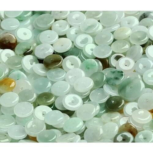 100pcs Chinese Natural A Grade Color Jade (Jadeite) Bead Lucky Circle Loose Bead