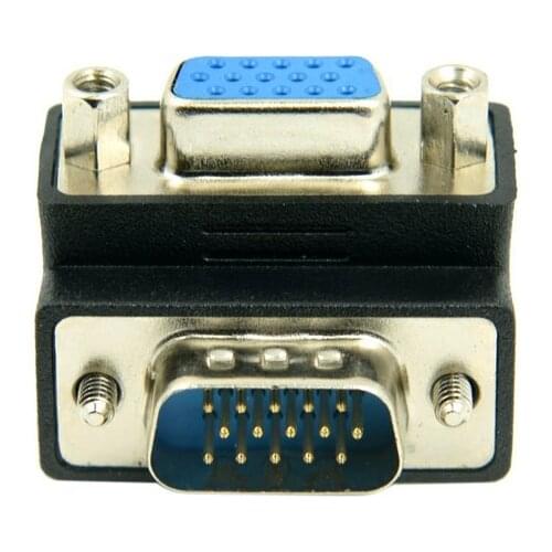 270 Degree Right Angled VGA SVGA 15pin HDB15 Male To Female extension video Adapter