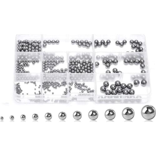 520Pcs Precision Steel Ball Bearings ,2-8mm Balls Magnetic Loose Bicycle Bearing Balls Assortment Kit Retail
