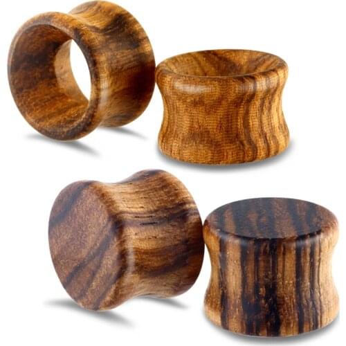 1 Pair New Wooden Ear Plugs and Tunnels Gauges Piercing Ear Expanders Stretcher Flesh Tunnel Body Jewelry
