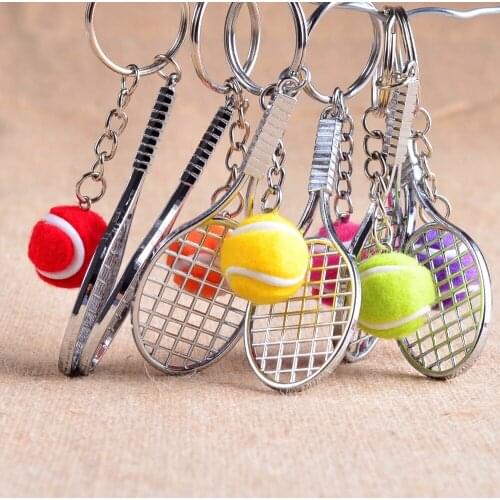 FREE SHIPPING BY DHL 100pcs/lot Hot Zinc Alloy Tennis Keychains Metal Ball Keyrings for Promotion Gifts