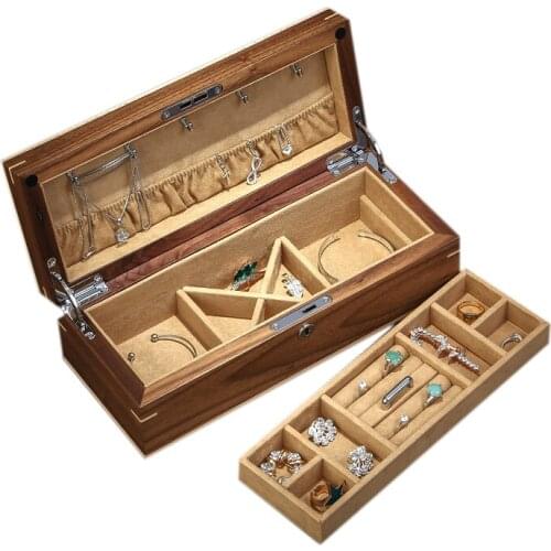 Handmade Walnut Wood Jewelry Box for Living Room Decoration Art Gift