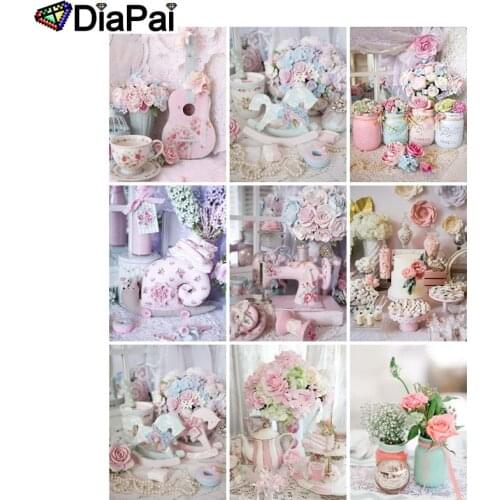 DIAPAI 5D DIY Diamond Painting 100% Full Square/Round Drill "Flower sewing machine" 3D Embroidery Cross Stitch Home Decor