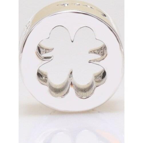 S925 Sterling Silver Hollow Lucky Four Leaf Clover Beads Fit Original Bracelet Pendant DIY Jewelry Charms Gift
