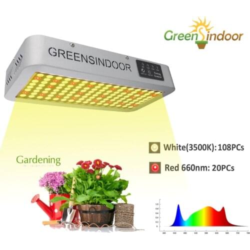 Greensindoor Led Grow Light Full Spectrum Sunlike Timing Phytolamp for Plants 128Leds Warm White Grow Lamp 2000W 3500K Grow Tent