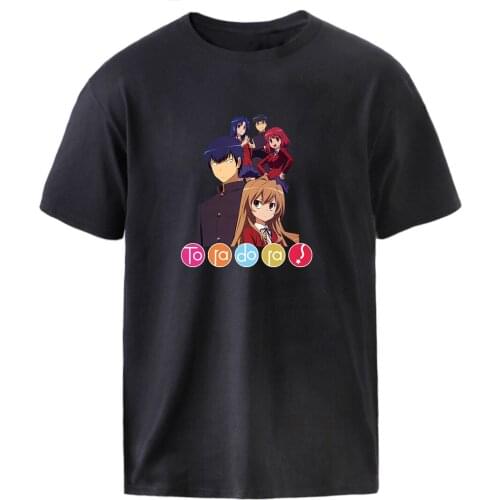 Kpop Vintage 2021 T shirts Man Toradora Cartoon Anime Clothes Top 2021 Male Summer Casual Short Sleeve Round Neck Tee Shirts