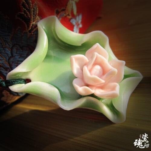 Handmade Ceramic Jewelry Pendant Necklace Shape Into National Wind Serene Pond Wholesale 150059 Accessories