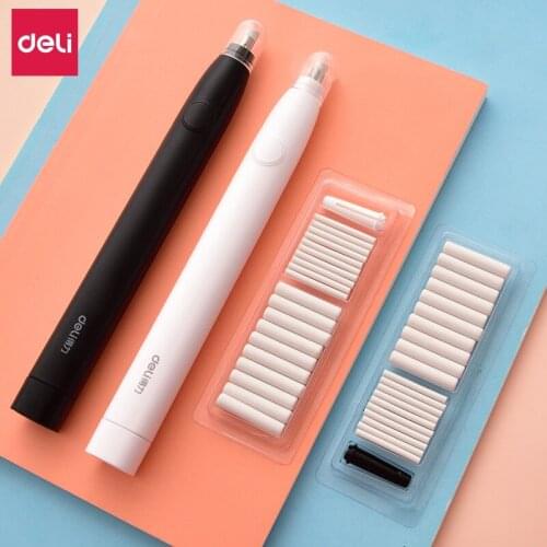 Deli Rubber Head Electric Eraser Pencil Drawing Mechanical Electric Cute Kneaded Erasers For Kids Gift School Office Supplies