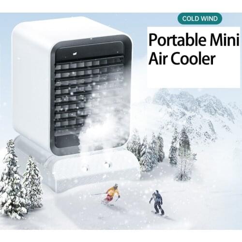 Taida Mini Air Conditioner Humidifier Purifier With LED Lighting USB Desktop Portable Air Cooler Fan Computer Desk Cooler