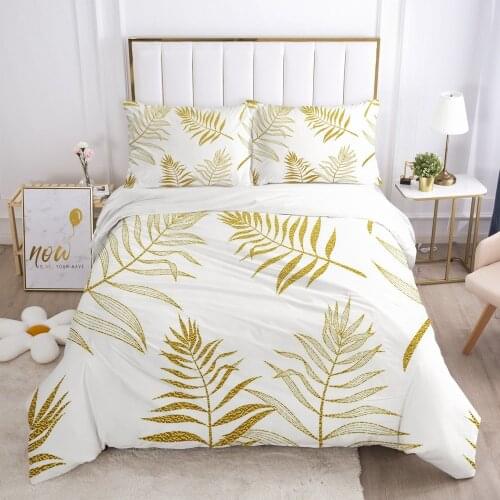 Duvet cover set sheet family euro 2.0 1.5 for home bed linen Bedding set 3D luxury bed linings 150x200 Nordic yellow leaves