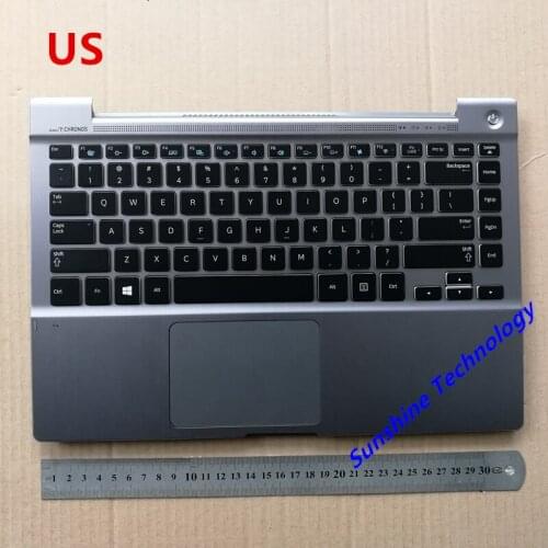 US backlit new laptop keyboard with touchpad palmrest for samsung NP700Z3C 700z3c BA75-03973A
