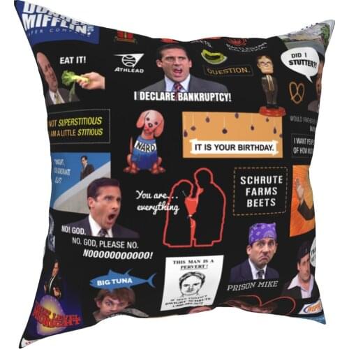 The Office Funny Collage Pillow Case Home Decorative TV Show Cushions Throw Pillow for Living Room Double-sided Printing