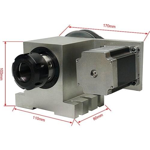 Harmonic drive reducer chuck CNC dividing head Rotary axis with ER32 Collet chuck MINI CNC ROUTER part