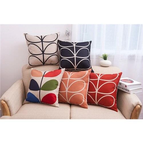 Clover priented Cotton Linen Sofa cushion Pillow 45x45cm/17.7x17.7'' Leaf Throw pillow Home party car couch Decor cushion