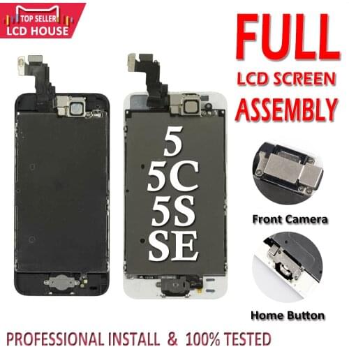 Full Set LCD for iPhone 5 5S 5C SE LCD with Home Button Front Camera Complete Assembly Display Touch Screen Digitizer Replacemen