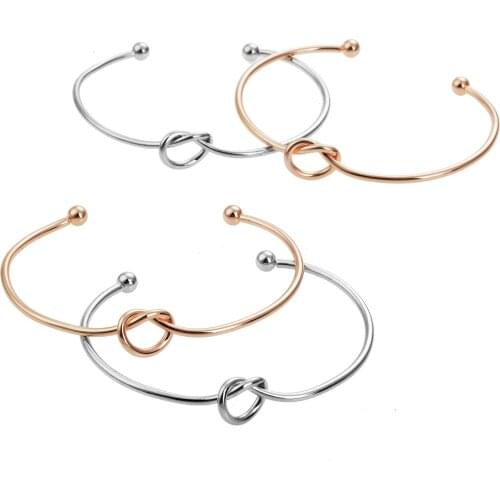 Simple Heart Knot Bracelet Europe and America Metal Adjustable Bracelet DIY Versatile Bracelets Womens