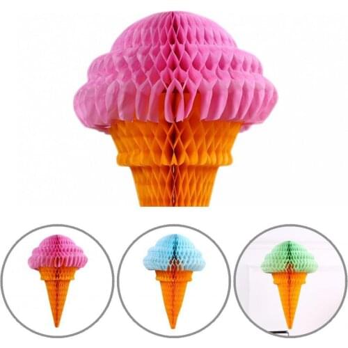 Clear Texture Smell-less Party Hanging Tissue Paper Honeycomb Ice Cream for Family