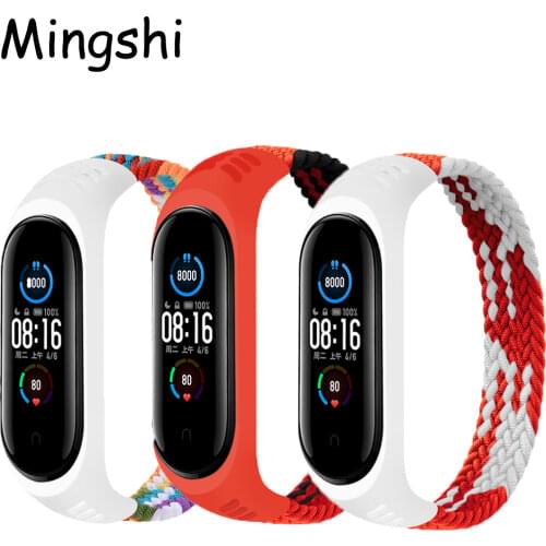 Bracelet Strap Watch band For Xiaomi MiBand 6 Wristband For Bracelet Universal Elastic Single Loop Nylon Braided Mi Band 3 4 5 6