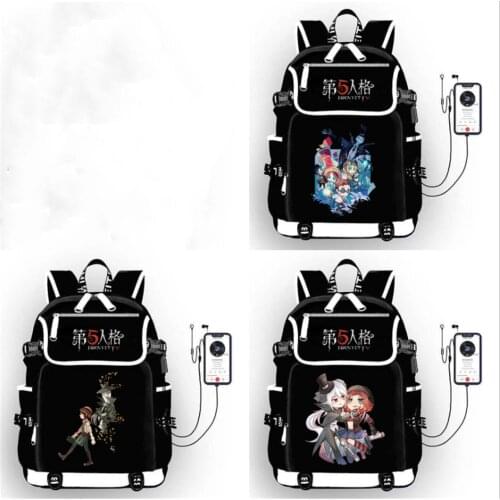 Anime Identity V Logo Backpack New USB Travel Bags Leisure Laptop bag Teenagers Students School Bag