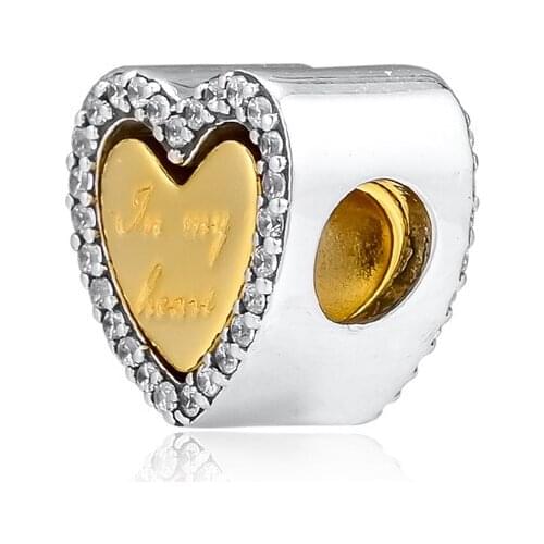 In My Heart Charms For Woman DIY Fits Original 925 Silver Bracelets Fashion Silver Beads For Jewelry Making