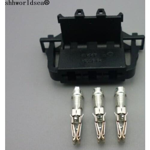 Shhworldsea 3 Pin 1J0 972 753 Automotive Cable Connector Female Auto Fan Wire Sockets 6.3mm 1J0972753 For VW for Audi