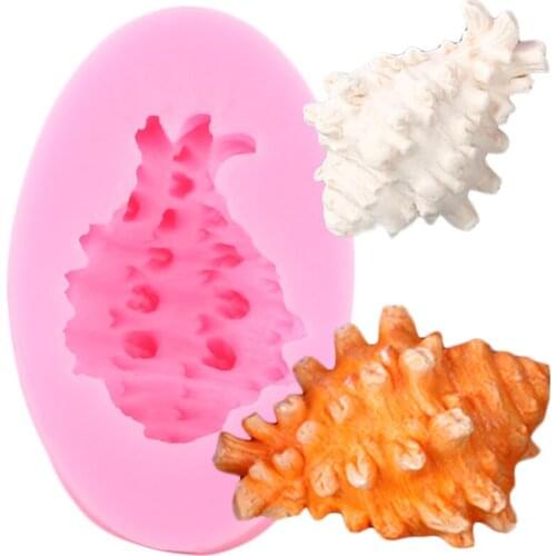 3D Conch Silicone Mold Ocean Series DIY Party Cake Decorating Tools Cake Border Fondant Mould Candy Resin Clay Chocolate Molds