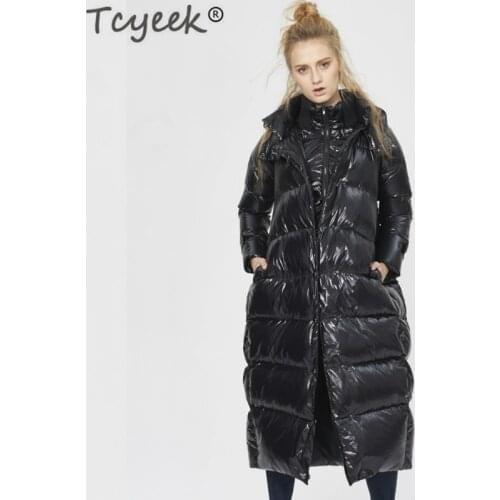 Tcyeek Winter 90% White Duck Down Jacket Women Long Down Parkas Thick Warm Down Coat Female Plus Size 5XL Outwear Jacket LWL1169